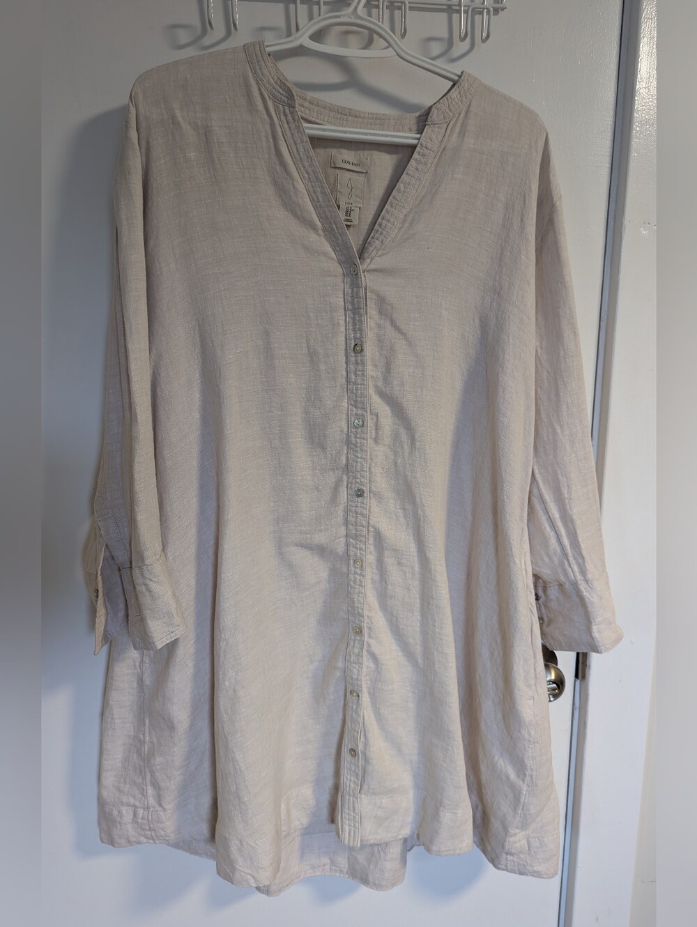 Joie Cream Maxi Dress Button-Front Tunic